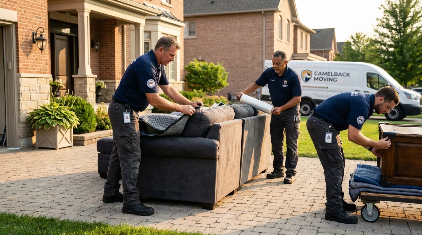 Large estate moving crew wrapping furniture in Swainsboro, GA