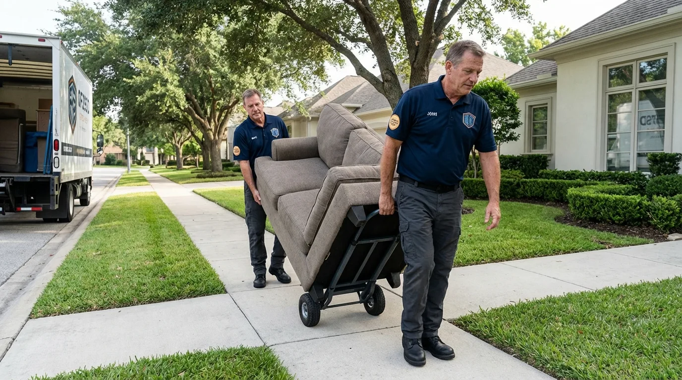 Local residential moving crew loading furniture in Swainsboro, GA